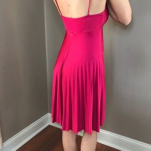 Vintage a-line accordion fuchsia cocktail dress